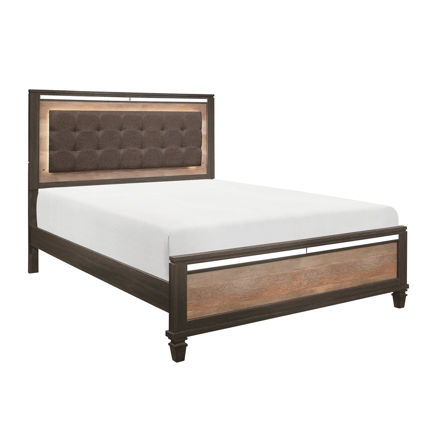 Homelegance Queen Bed Danridge Brown Espresso LED Headboard 1518-1