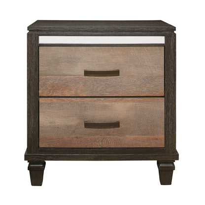 Homelegance Danridge Nightstand Rustic Brown Espresso Finish 1518-4