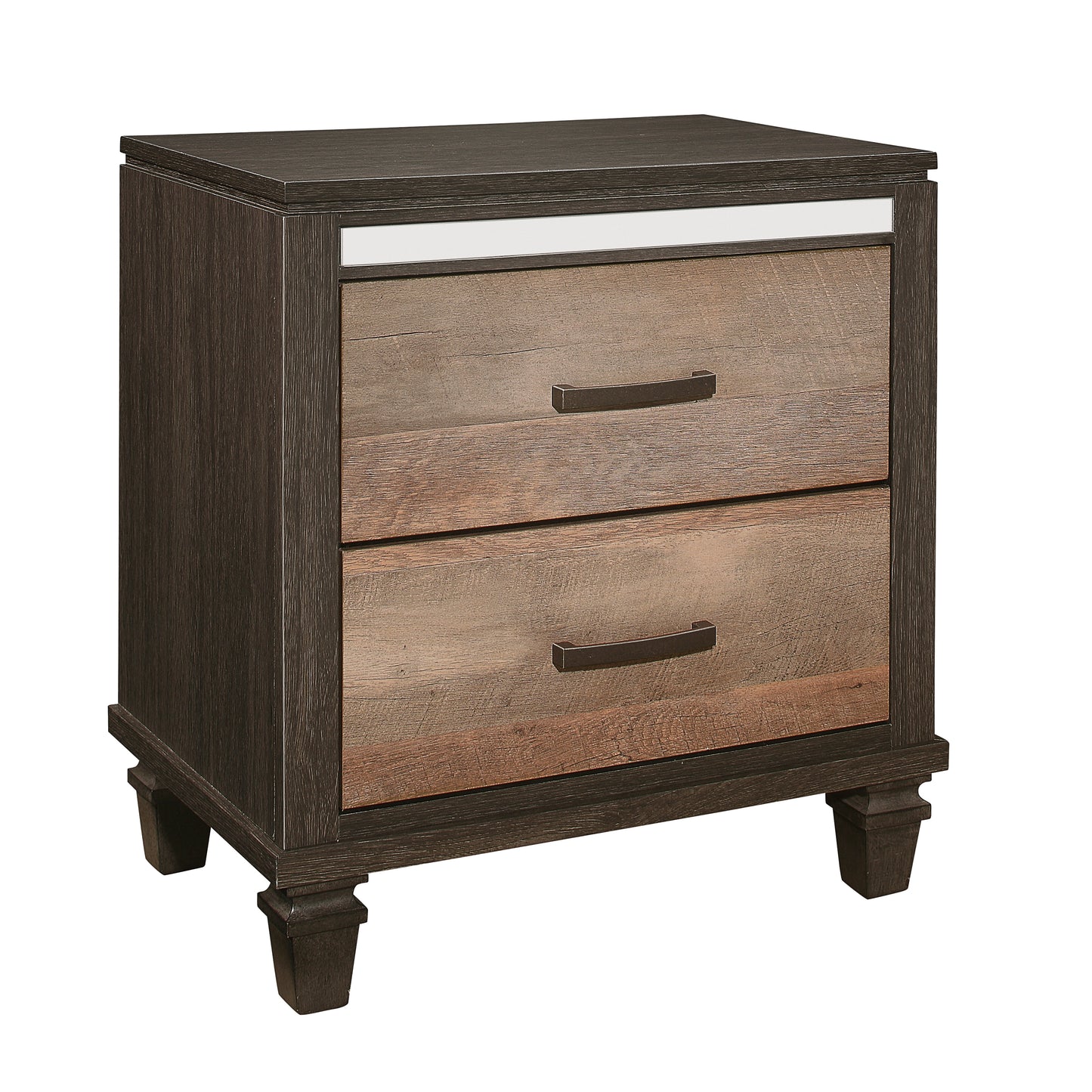 Homelegance Danridge Nightstand Rustic Brown Espresso Finish 1518-4
