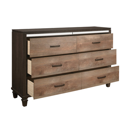 Homelegance Danridge Dresser Brown Espresso Finish with Mirror Trim 1518-5