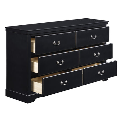 Homelegance Dresser Seabright Black Finish Elegant Bedroom Storage 1519BK-5