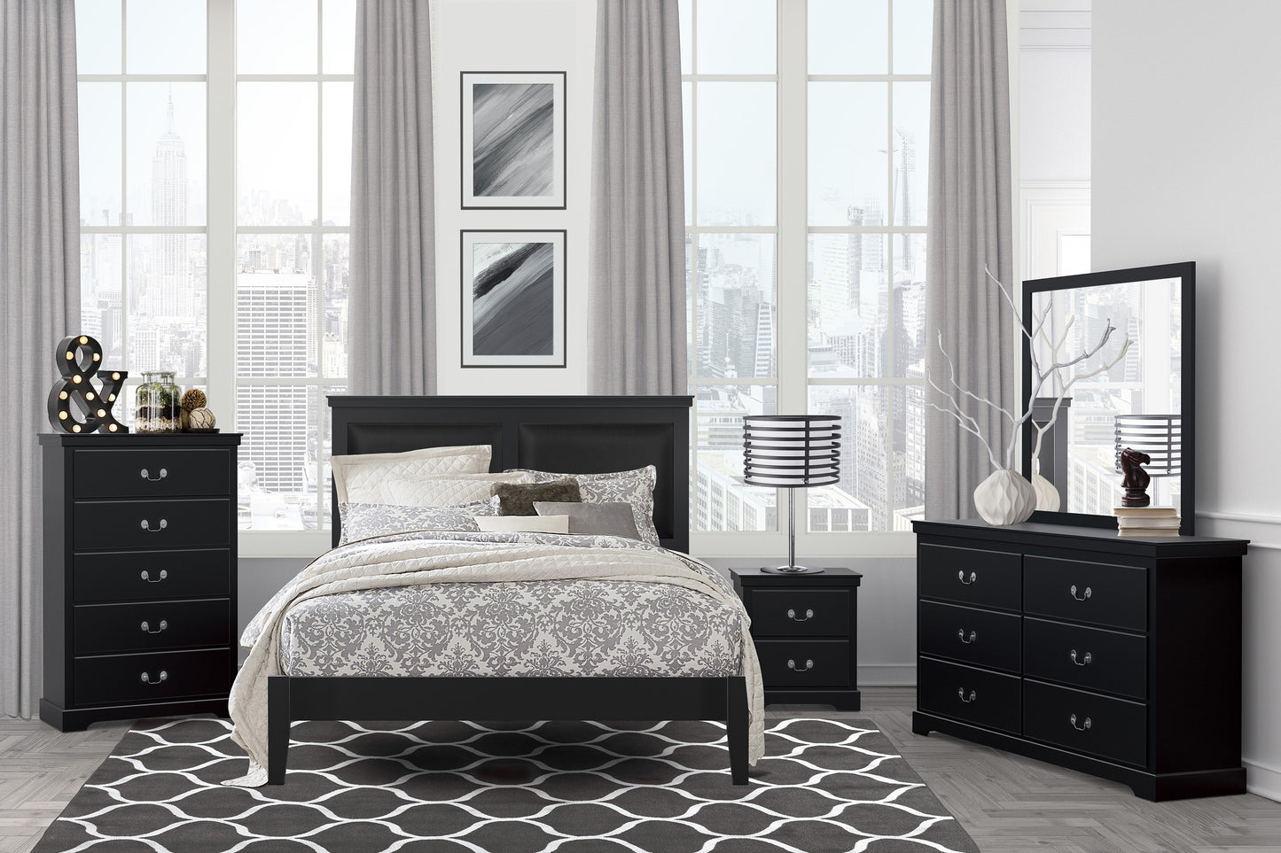 Homelegance Chest Seabright Black Finish Elegant Storage Solution 1519BK-9