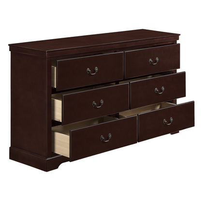 Homelegance Dresser Seabright Cherry Finish with Satin Nickel Handles 1519CH-5