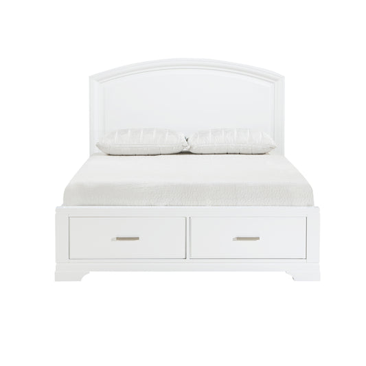 Homelegance Queen Bed Hudson White Finish with Storage Drawers 1520WH-1