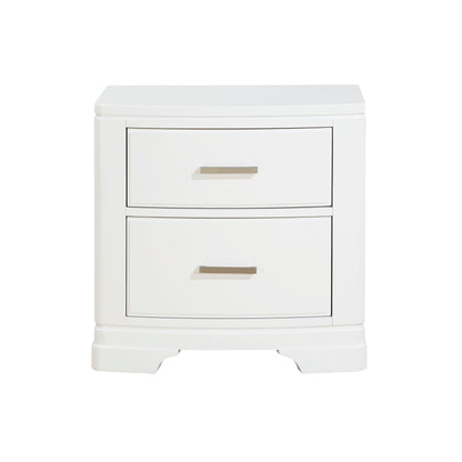 Homelegance Nightstand Hudson White Finish with Chrome Accents 1520WH-4