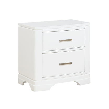 Homelegance Nightstand Hudson White Finish with Chrome Accents 1520WH-4