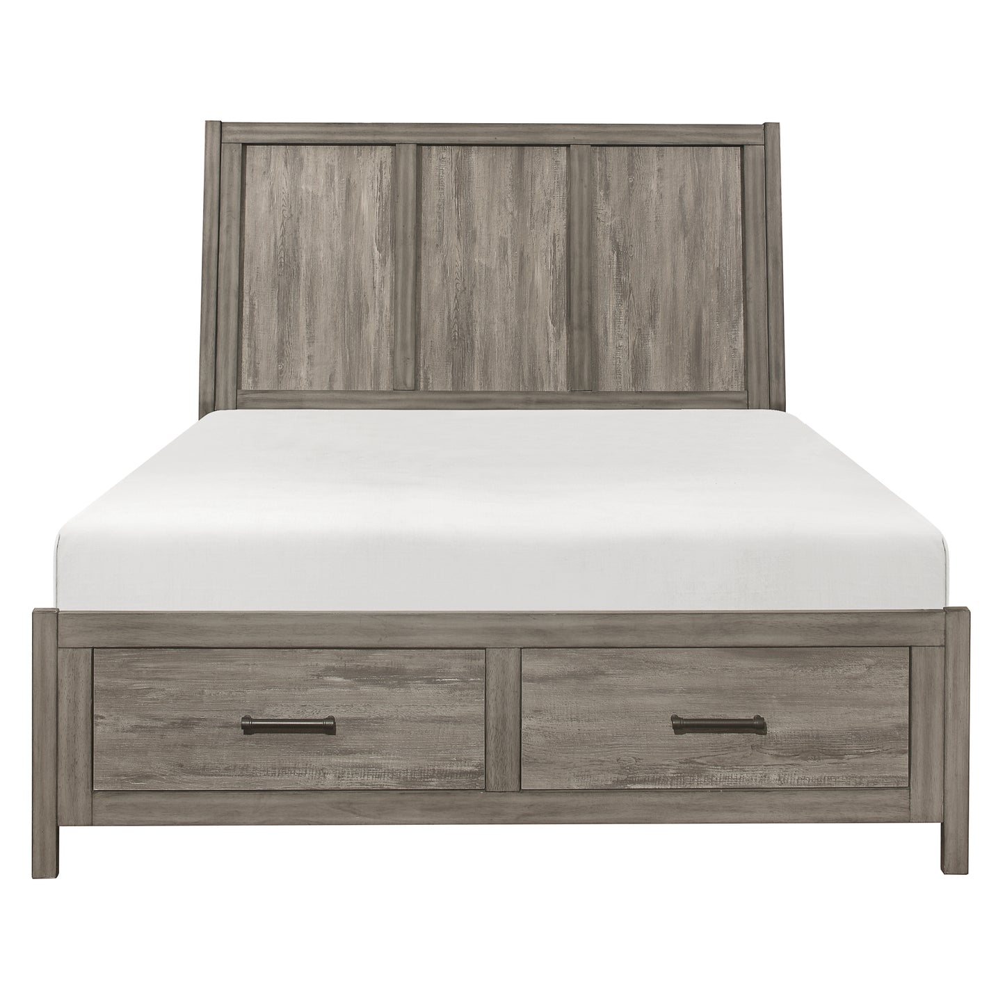 Homelegance Queen Bed Bainbridge Weathered Gray Finish with Storage Footboard 1526-1