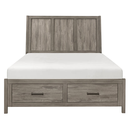Homelegance Queen Bed Bainbridge Weathered Gray Finish with Storage Footboard 1526-1