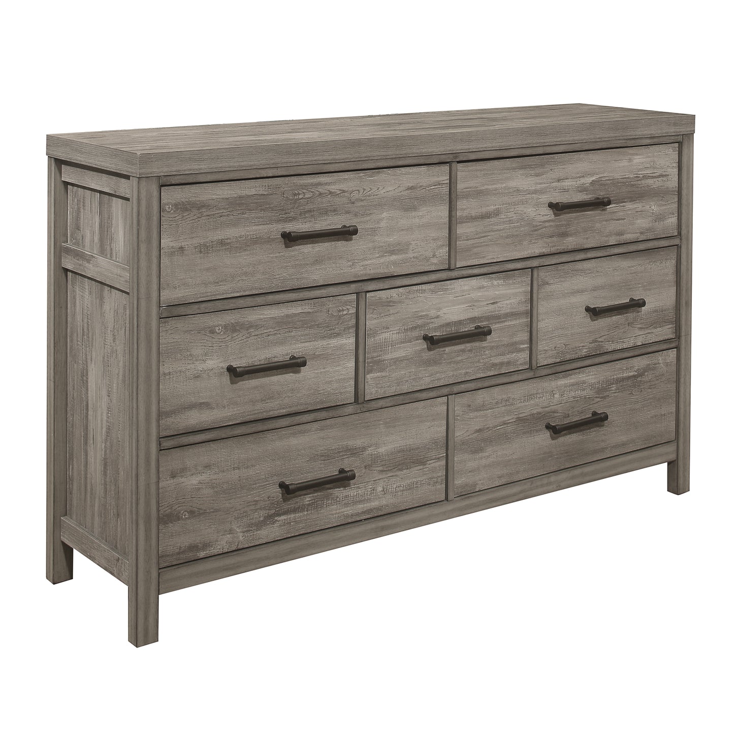 Homelegance Bainbridge Dresser Weathered Gray Finish with Black Hardware 1526-5