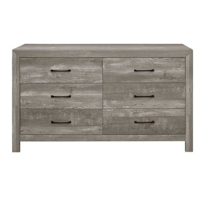 Homelegance Dresser Corbin Gray Finish with Sleek Black Nickel Tone Bar Pulls 1534GY-5