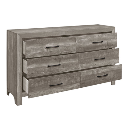 Homelegance Dresser Corbin Gray Finish with Sleek Black Nickel Tone Bar Pulls 1534GY-5