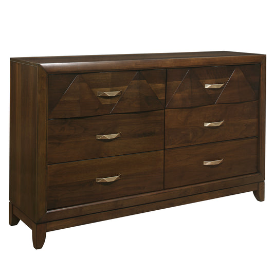 Homelegance Dresser Walnut Aziel Sophisticated Modern Design 1535-5