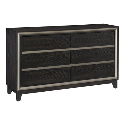 Homelegance Dresser Grant Ebony Finish with Silver Accents 1536-5
