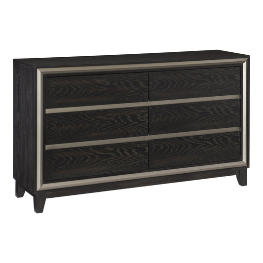 Homelegance Dresser Grant Ebony Finish with Silver Accents 1536-5