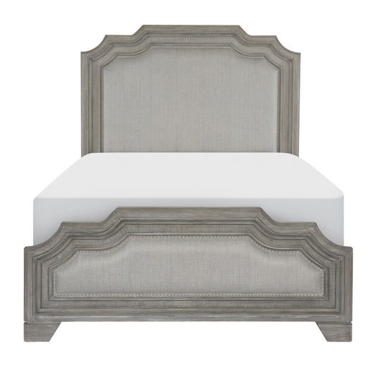 Homelegance Queen Bed Driftwood Gray Upholstery Colchester 1546-1