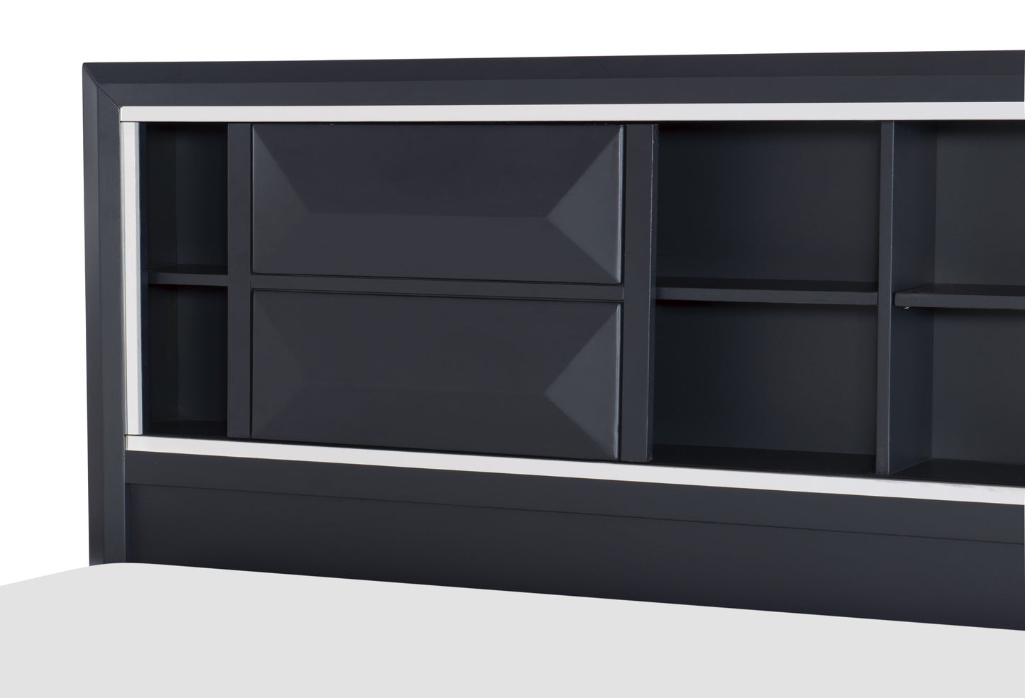 Homelegance Queen Bed Rosemont Midnight Blue with Storage and Bookcase Headboard 1553-1