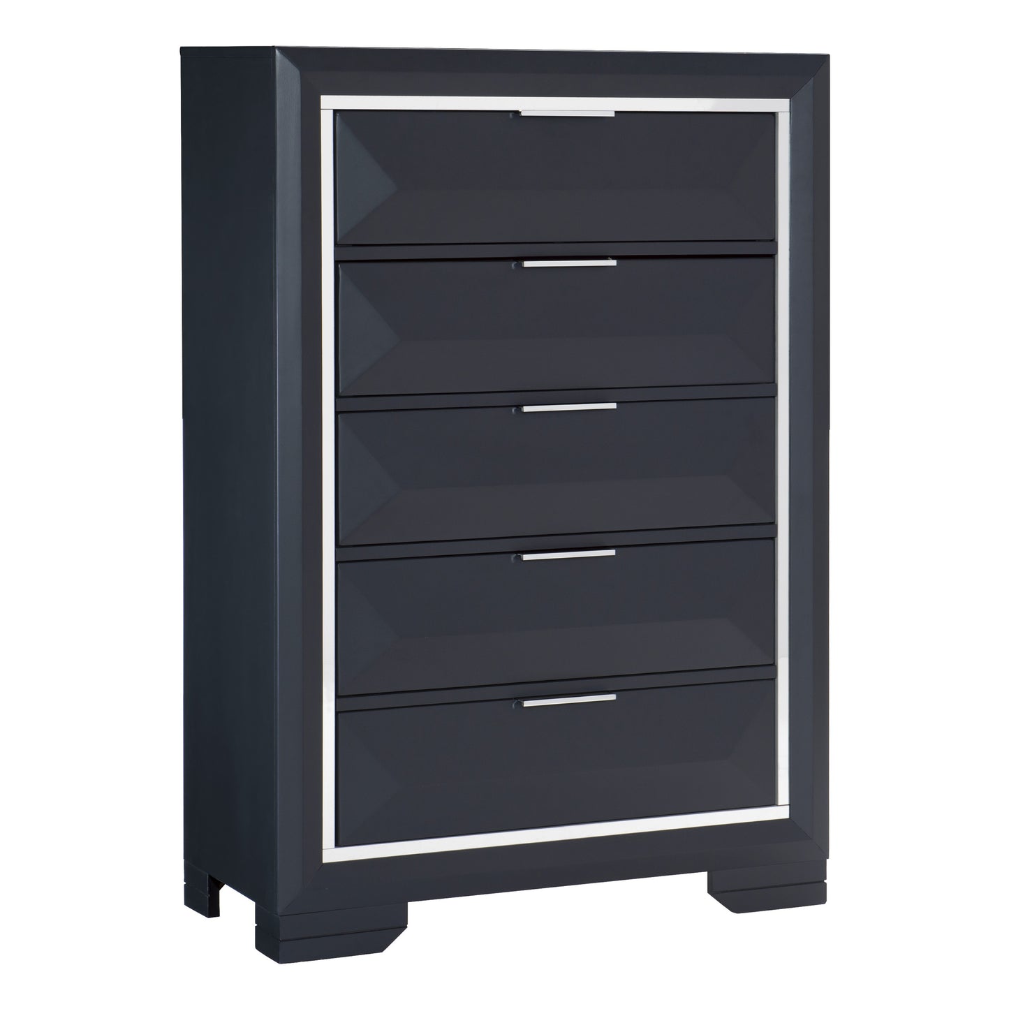 Homelegance Chest Midnight Blue Rosemont Finish with Chrome Accents 1553-9