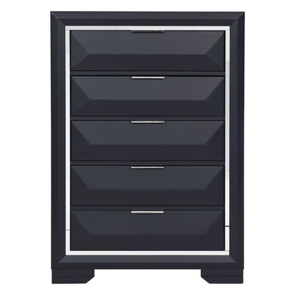 Homelegance Chest Midnight Blue Rosemont Finish with Chrome Accents 1553-9