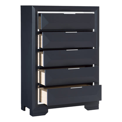 Homelegance Chest Midnight Blue Rosemont Finish with Chrome Accents 1553-9