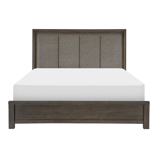 Homelegance Queen Bed Scarlett Brownish Gray with Gold Accents 1555-1