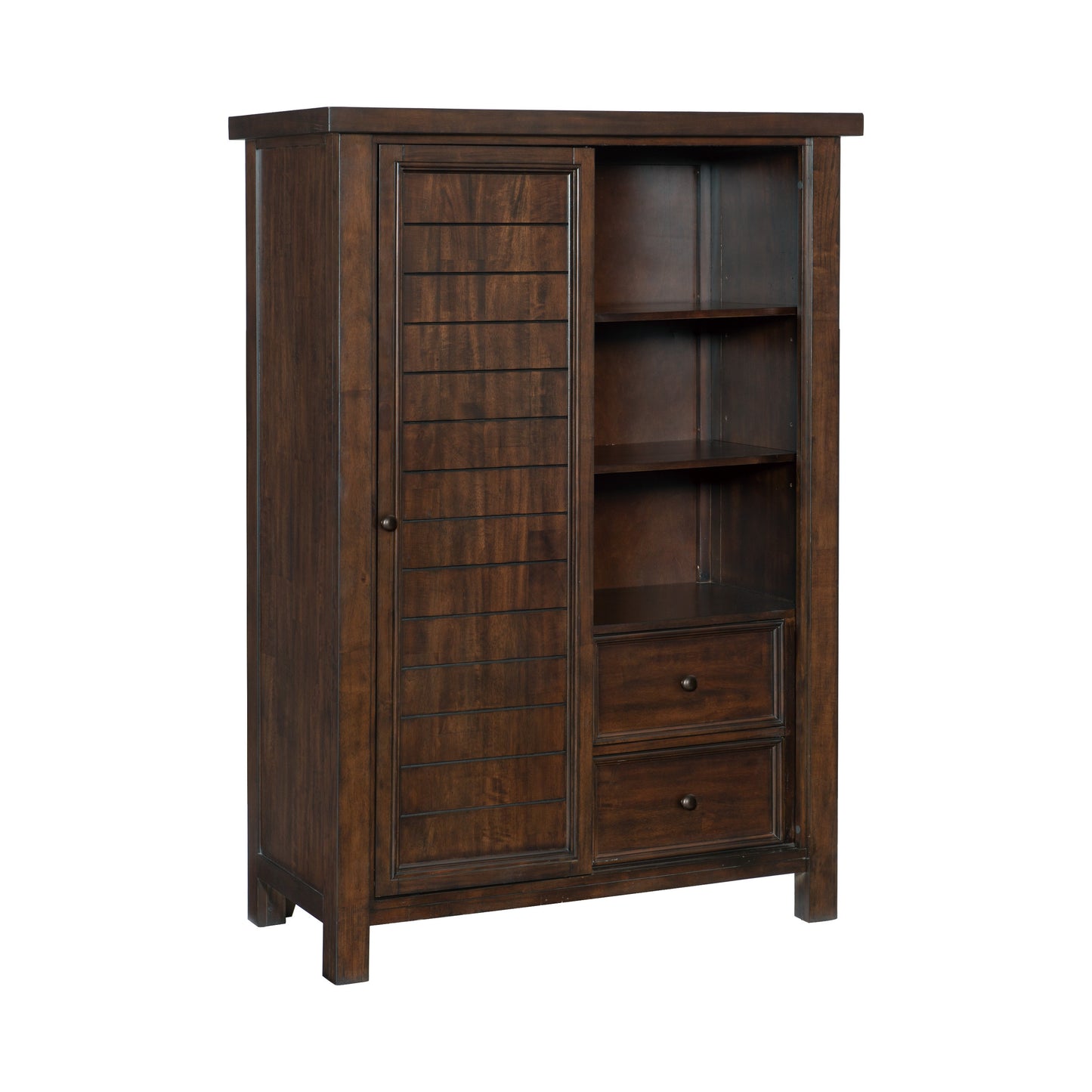 Homelegance Chest Logandale Brown Finish with Sliding Door and Drawers 1559-10