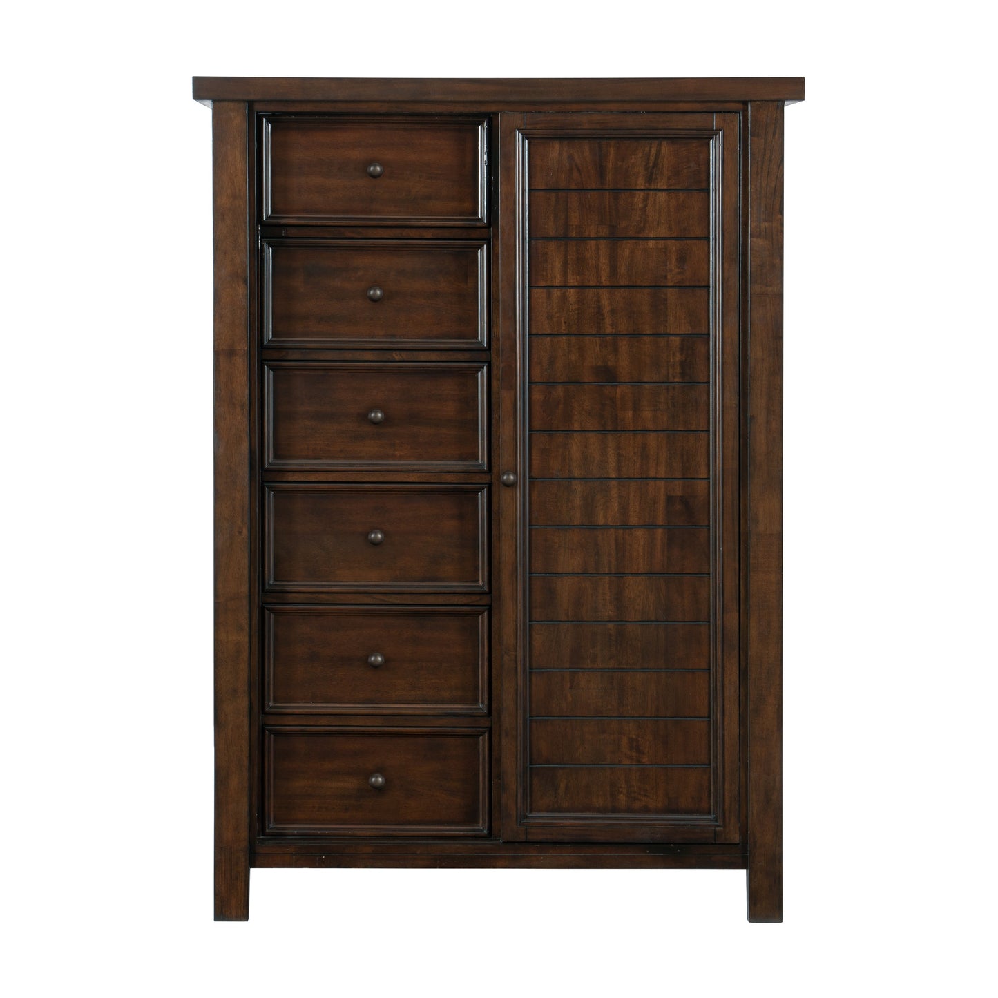 Homelegance Chest Logandale Brown Finish with Sliding Door and Drawers 1559-10