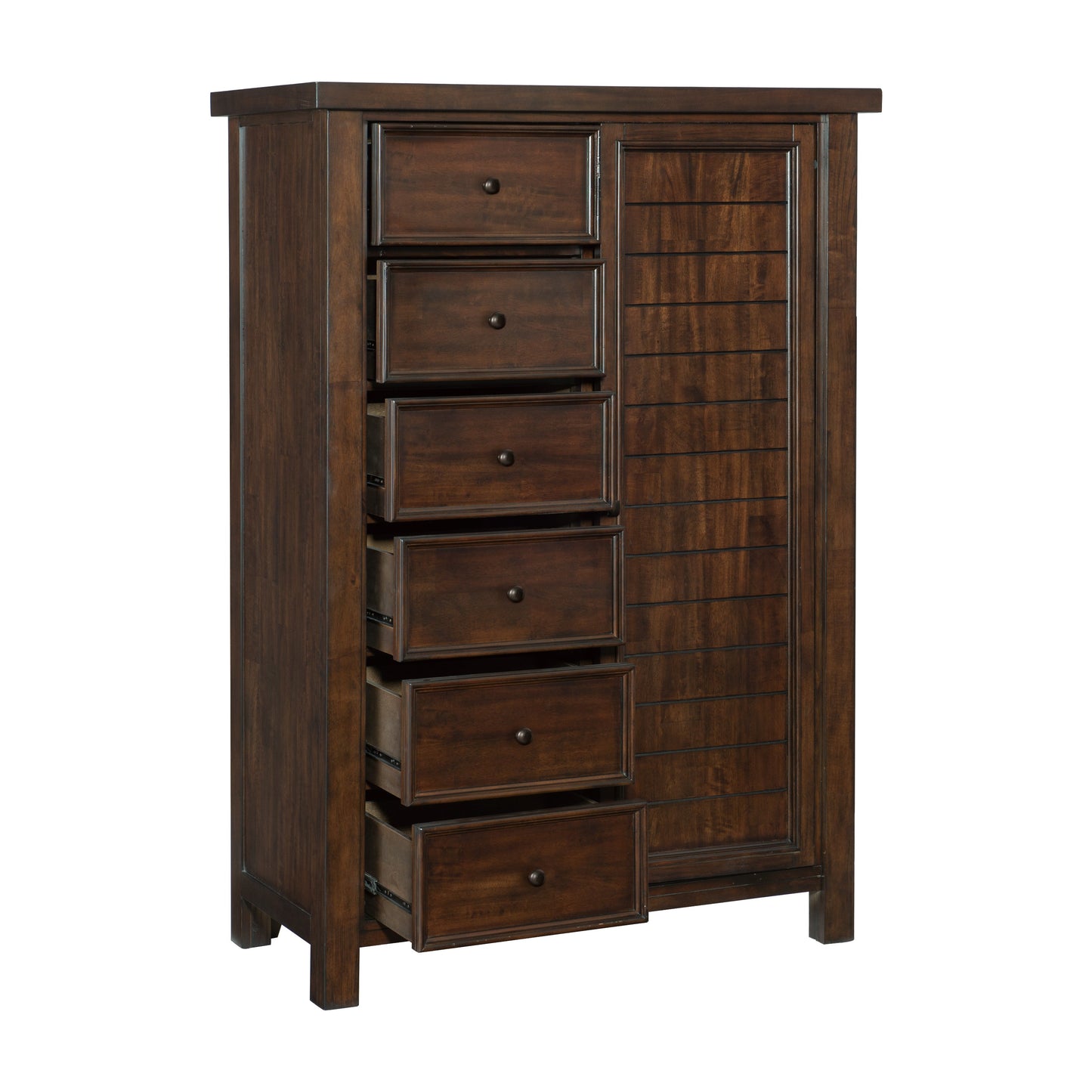 Homelegance Chest Logandale Brown Finish with Sliding Door and Drawers 1559-10