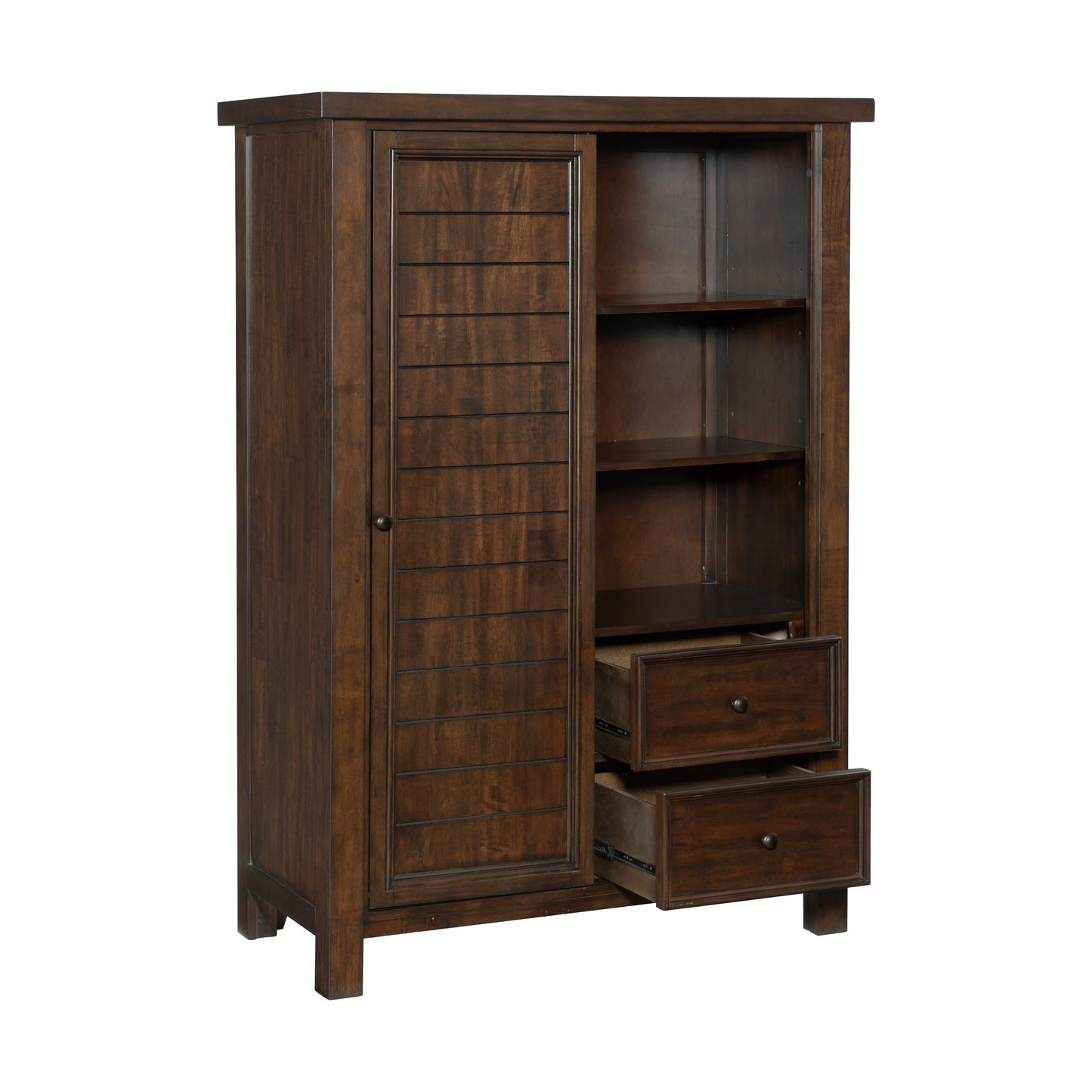 Homelegance Chest Logandale Brown Finish with Sliding Door and Drawers 1559-10
