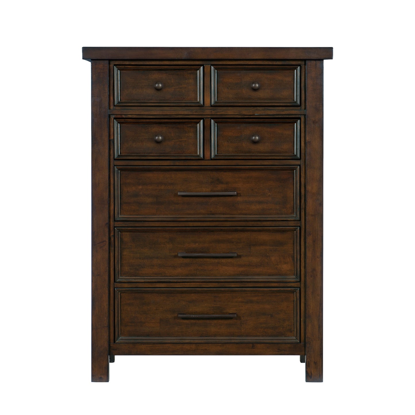 Homelegance Chest Logandale Brown Finish with Dovetail Drawers and Bronze Knobs 1559-9