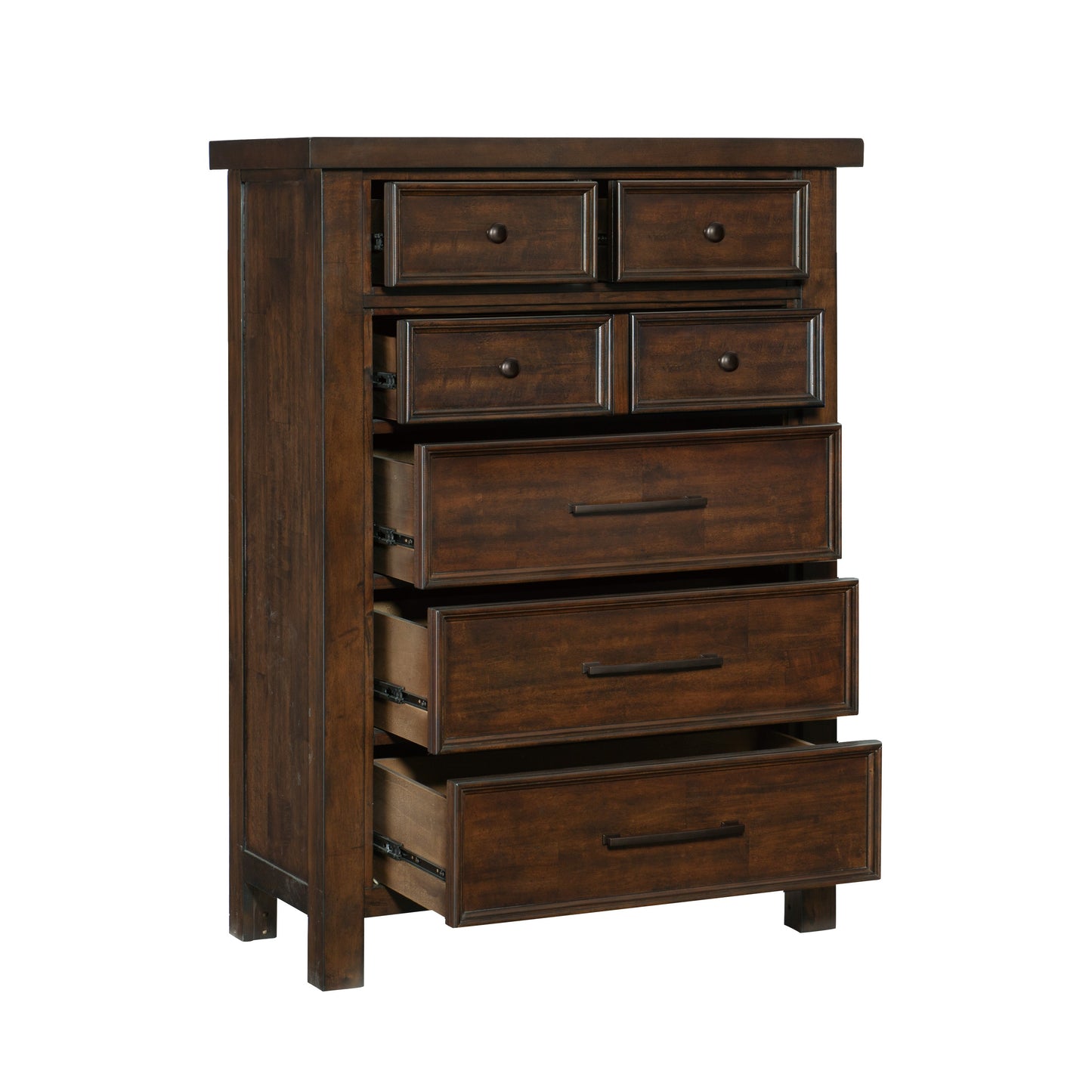 Homelegance Chest Logandale Brown Finish with Dovetail Drawers and Bronze Knobs 1559-9