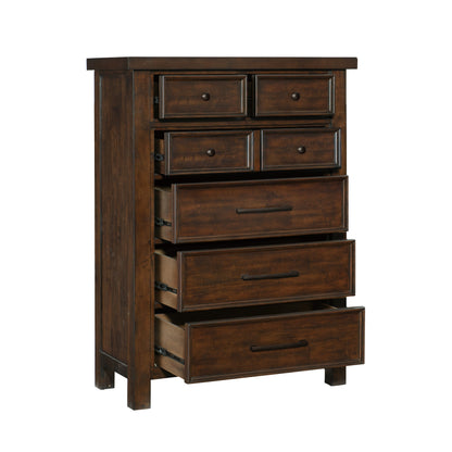 Homelegance Chest Logandale Brown Finish with Dovetail Drawers and Bronze Knobs 1559-9