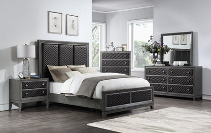Homelegance Nightstand West End Gray Finish with Diamond Patterned Drawers 1566GY-4