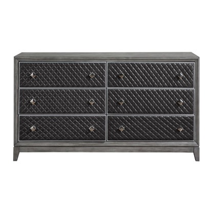 Homelegance Dresser West End Gray Finish with Diamond Patterned Fronts 1566GY-5