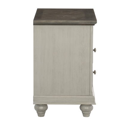 Homelegance Mossbrook Nightstand Light Gray and Dark Brown Finish 1568-4