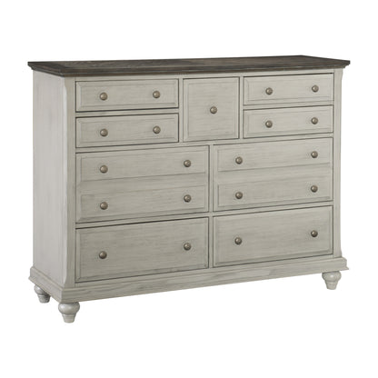 Homelegance Dresser Mossbrook Light Gray Finish with Dark Brown Top 1568-5