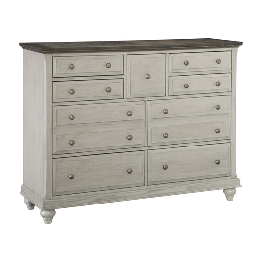 Homelegance Dresser Mossbrook Light Gray Finish with Dark Brown Top 1568-5