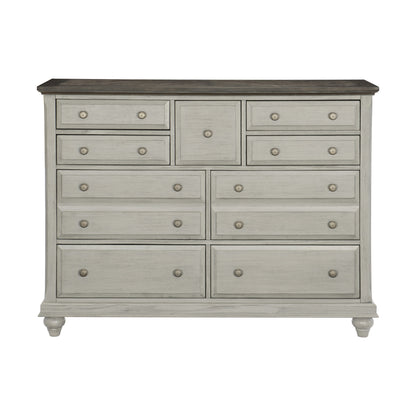 Homelegance Dresser Mossbrook Light Gray Finish with Dark Brown Top 1568-5