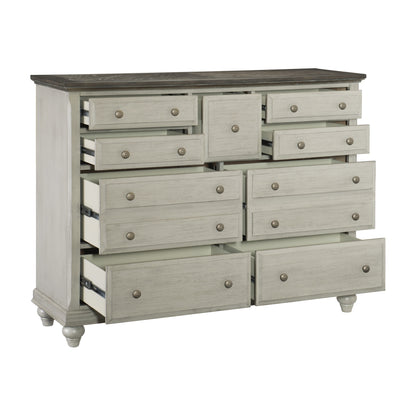 Homelegance Dresser Mossbrook Light Gray Finish with Dark Brown Top 1568-5