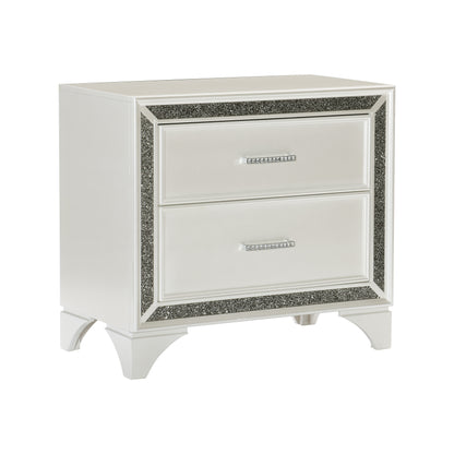 Homelegance Nightstand Salon Pearl White Finish 1572W-4