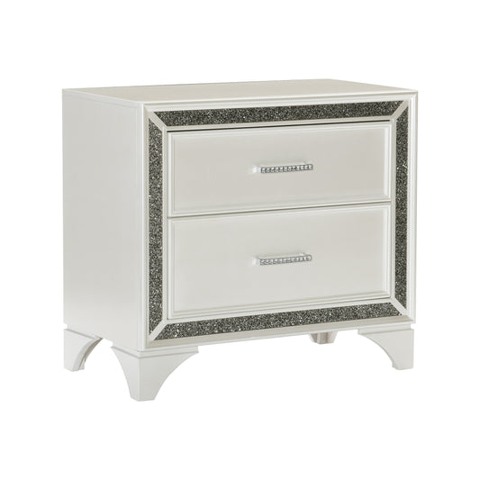 Homelegance Nightstand Salon Pearl White Finish 1572W-4