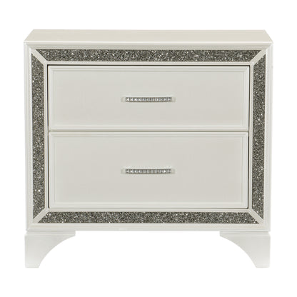 Homelegance Nightstand Salon Pearl White Finish 1572W-4