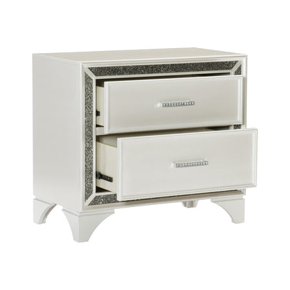 Homelegance Nightstand Salon Pearl White Finish 1572W-4