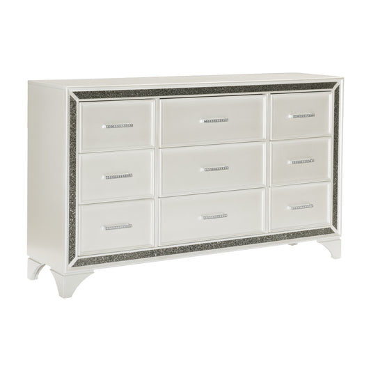 Homelegance Dresser Pearl White Metallic Salon Finish 1572W-5