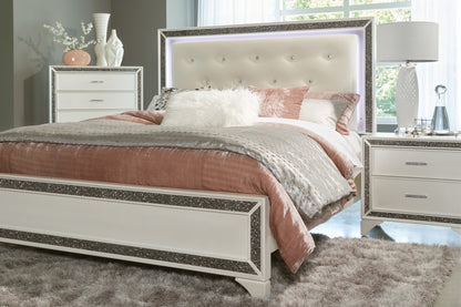 Homelegance Chest Salon White Pearlescent Finish with Silver Trim 1572W-9