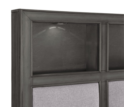 Homelegance Queen Bed Wittenberry Gray with USB Ports and Storage 1573-1