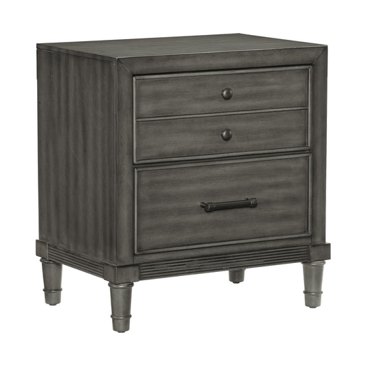 Homelegance Nightstand Wittenberry Gray Finish Elegant Design 1573-4