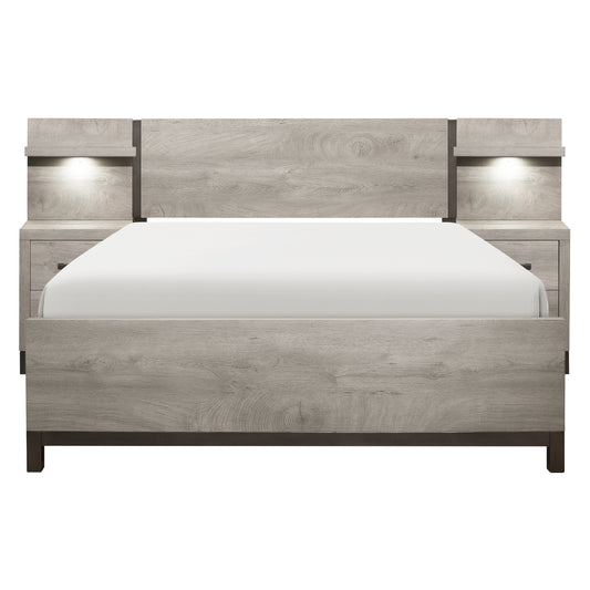Homelegance Queen Bed Zephyr Light Gray Gray Finish 1577-1-WB