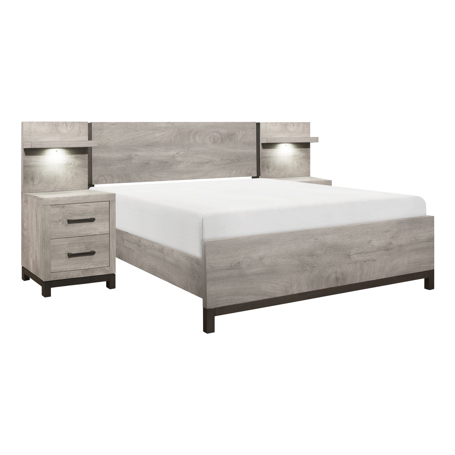 Homelegance Queen Bed Zephyr Light Gray Gray Finish 1577-1-WB