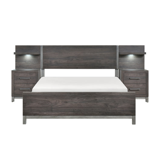 Homelegance Queen Bed in 5pc Set Finish for Elegant Comfort 1577DG-1-WB