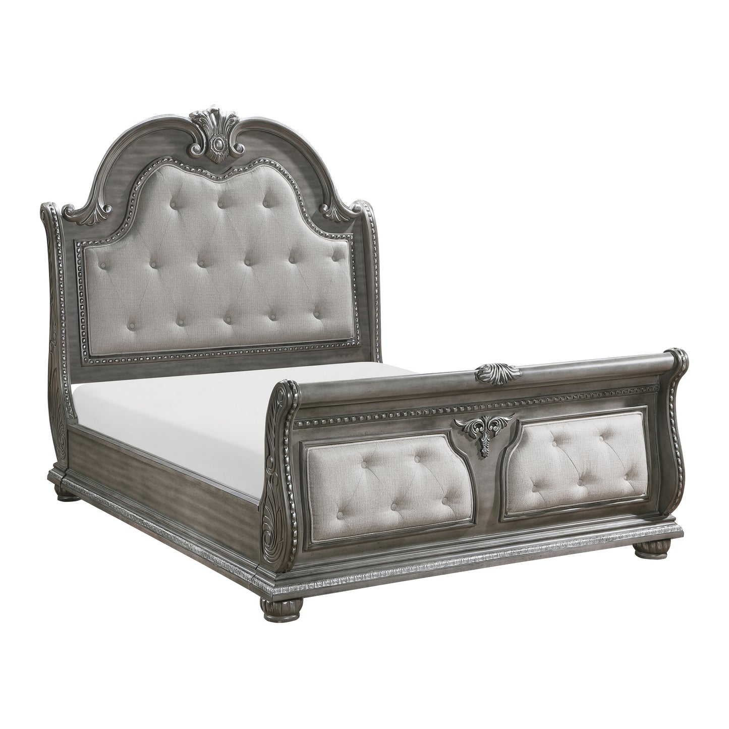 Homelegance Queen Bed Bennington Gray Finish Luxurious Design 1583-1